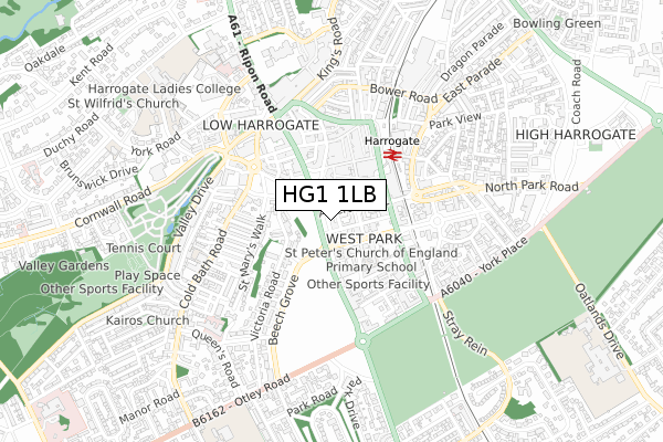 HG1 1LB map - small scale - OS Open Zoomstack (Ordnance Survey)