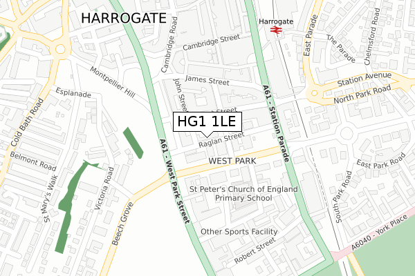 HG1 1LE map - large scale - OS Open Zoomstack (Ordnance Survey)