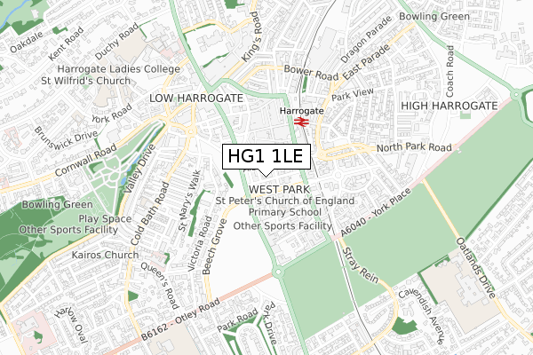 HG1 1LE map - small scale - OS Open Zoomstack (Ordnance Survey)