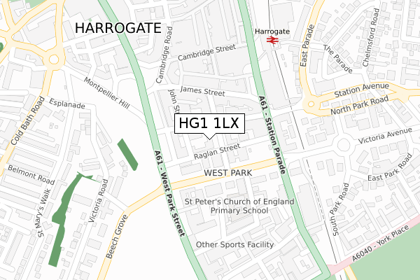 HG1 1LX map - large scale - OS Open Zoomstack (Ordnance Survey)