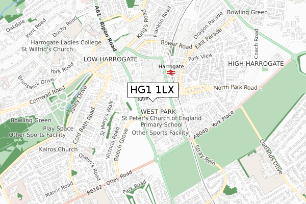 HG1 1LX map - small scale - OS Open Zoomstack (Ordnance Survey)