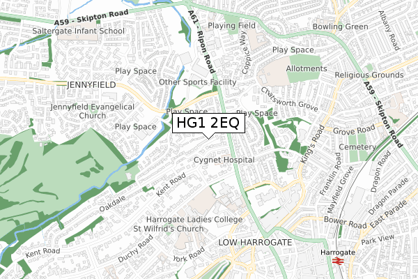 HG1 2EQ map - small scale - OS Open Zoomstack (Ordnance Survey) HG1 2EQ map - small scale - OS Open Zoomstack (Ordnance Survey)