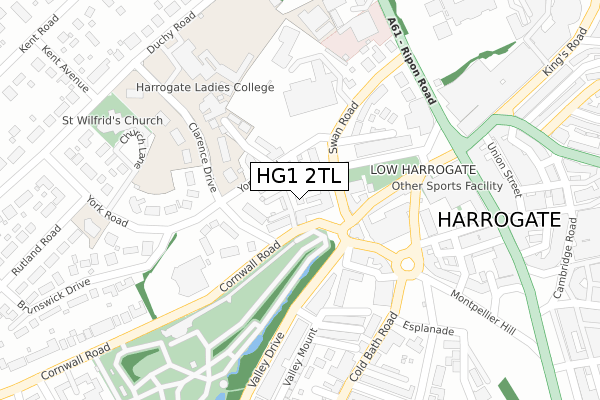 HG1 2TL map - large scale - OS Open Zoomstack (Ordnance Survey) HG1 2TL map - large scale - OS Open Zoomstack (Ordnance Survey)