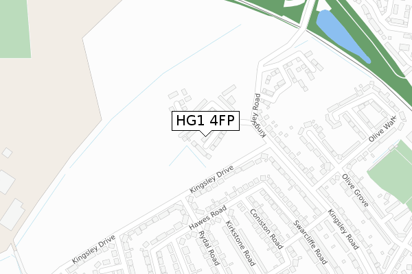 HG1 4FP map - large scale - OS Open Zoomstack (Ordnance Survey)