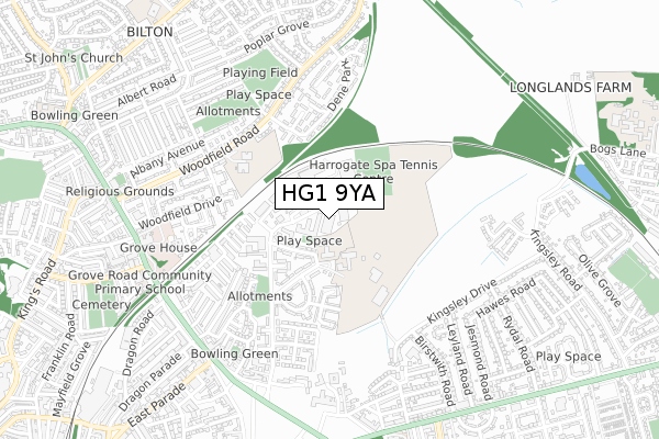 HG1 9YA map - small scale - OS Open Zoomstack (Ordnance Survey) HG1 9YA map - small scale - OS Open Zoomstack (Ordnance Survey)