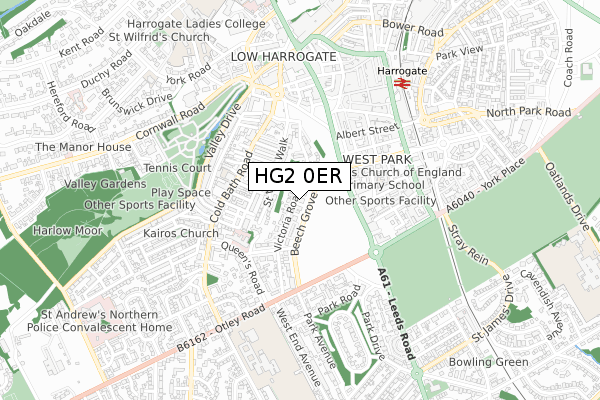 HG2 0ER map - small scale - OS Open Zoomstack (Ordnance Survey)