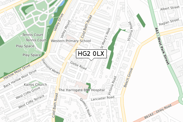 HG2 0LX map - large scale - OS Open Zoomstack (Ordnance Survey)