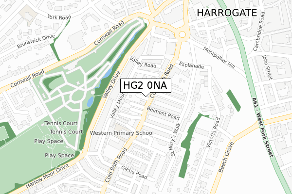 HG2 0NA map - large scale - OS Open Zoomstack (Ordnance Survey)