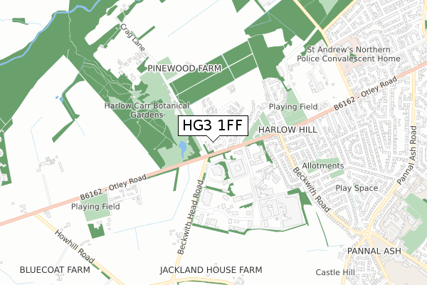 HG3 1FF map - small scale - OS Open Zoomstack (Ordnance Survey)