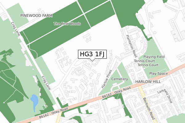 HG3 1FJ map - large scale - OS Open Zoomstack (Ordnance Survey)