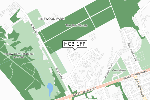 HG3 1FP map - large scale - OS Open Zoomstack (Ordnance Survey)