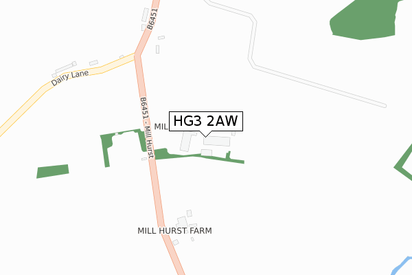 HG3 2AW map - large scale - OS Open Zoomstack (Ordnance Survey)