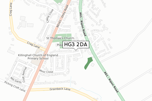 HG3 2DA map - large scale - OS Open Zoomstack (Ordnance Survey)