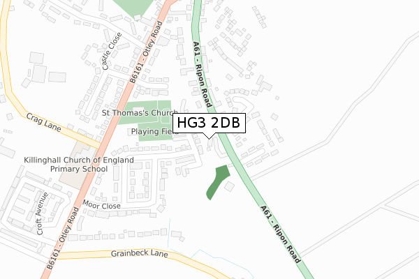 HG3 2DB map - large scale - OS Open Zoomstack (Ordnance Survey)