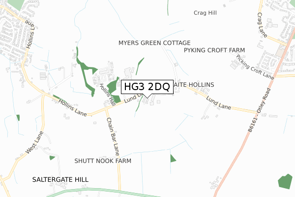 HG3 2DQ map - small scale - OS Open Zoomstack (Ordnance Survey)