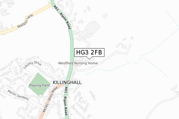 HG3 2FB map - large scale - OS Open Zoomstack (Ordnance Survey)