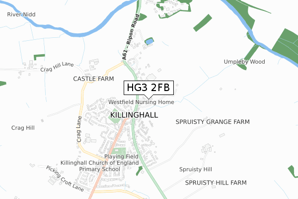 HG3 2FB map - small scale - OS Open Zoomstack (Ordnance Survey)