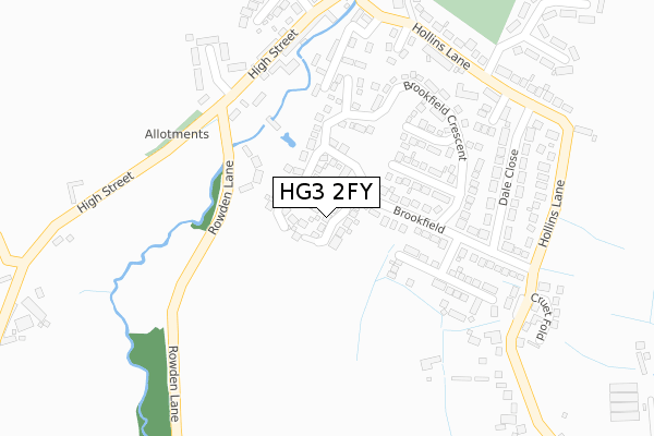 HG3 2FY map - large scale - OS Open Zoomstack (Ordnance Survey)