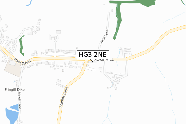 HG3 2NE map - large scale - OS Open Zoomstack (Ordnance Survey)