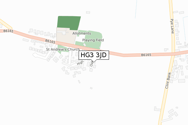 HG3 3JD map - large scale - OS Open Zoomstack (Ordnance Survey)