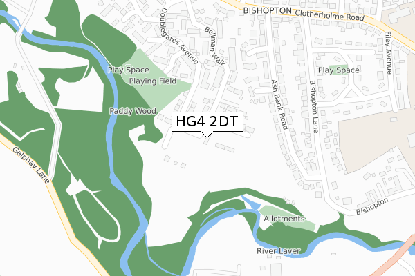 HG4 2DT map - large scale - OS Open Zoomstack (Ordnance Survey)