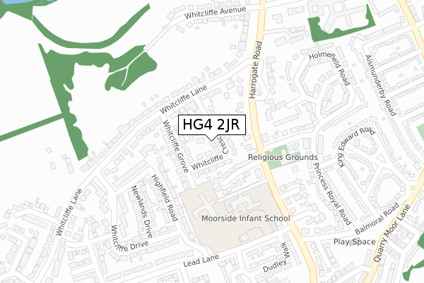 HG4 2JR map - large scale - OS Open Zoomstack (Ordnance Survey)