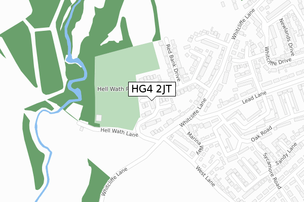 HG4 2JT map - large scale - OS Open Zoomstack (Ordnance Survey)