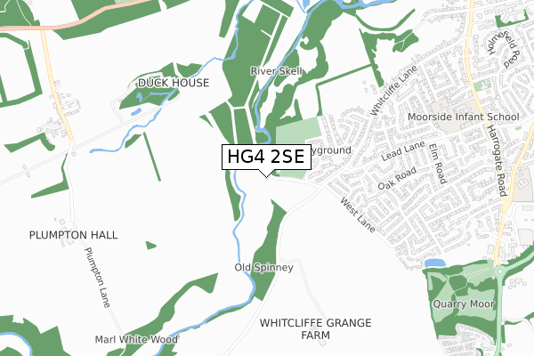 HG4 2SE map - small scale - OS Open Zoomstack (Ordnance Survey)