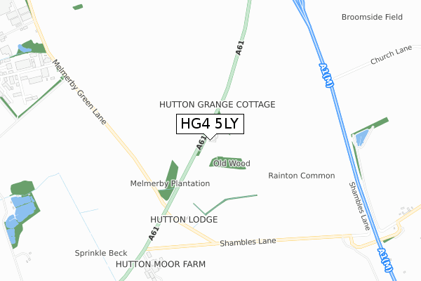 HG4 5LY map - small scale - OS Open Zoomstack (Ordnance Survey)