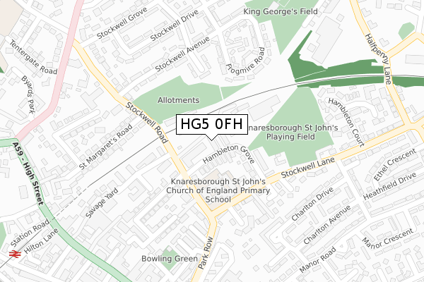 HG5 0FH map - large scale - OS Open Zoomstack (Ordnance Survey)