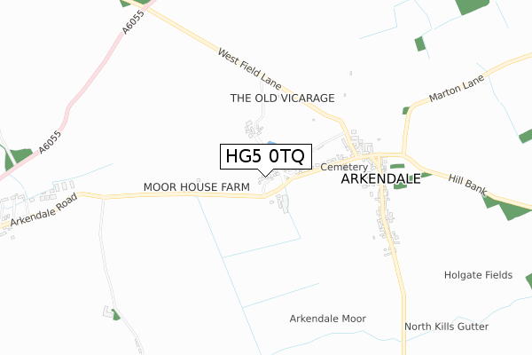 HG5 0TQ map - small scale - OS Open Zoomstack (Ordnance Survey)