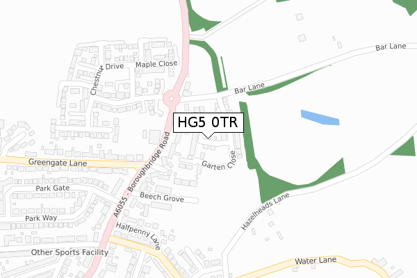 HG5 0TR map - large scale - OS Open Zoomstack (Ordnance Survey)
