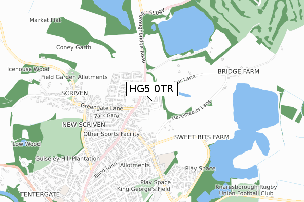 HG5 0TR map - small scale - OS Open Zoomstack (Ordnance Survey)