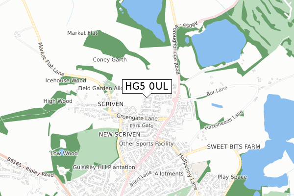 HG5 0UL map - small scale - OS Open Zoomstack (Ordnance Survey)