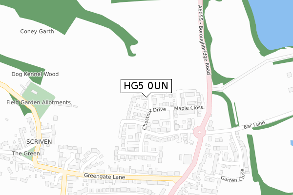 HG5 0UN map - large scale - OS Open Zoomstack (Ordnance Survey)