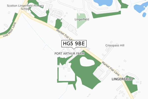 HG5 9BE map - large scale - OS Open Zoomstack (Ordnance Survey)