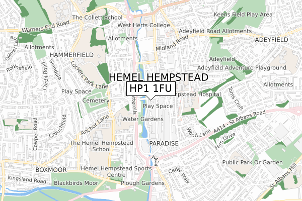 HP1 1FU map - small scale - OS Open Zoomstack (Ordnance Survey) HP1 1FU map - small scale - OS Open Zoomstack (Ordnance Survey)