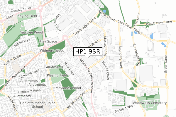 HP1 9SR map - small scale - OS Open Zoomstack (Ordnance Survey) HP1 9SR map - small scale - OS Open Zoomstack (Ordnance Survey)