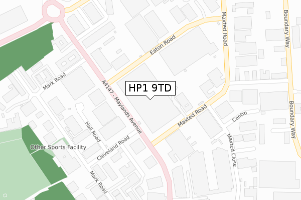 HP1 9TD map - large scale - OS Open Zoomstack (Ordnance Survey)