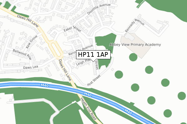 HP11 1AP map - large scale - OS Open Zoomstack (Ordnance Survey)
