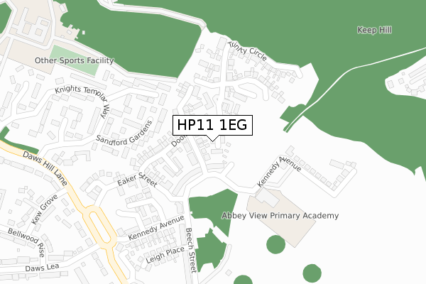 HP11 1EG map - large scale - OS Open Zoomstack (Ordnance Survey)