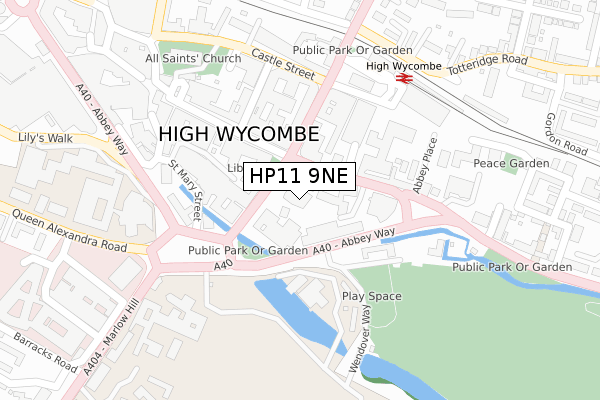 HP11 9NE map - large scale - OS Open Zoomstack (Ordnance Survey)