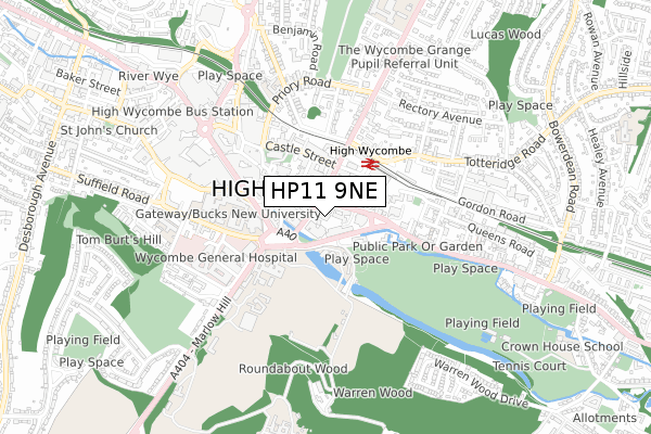 HP11 9NE map - small scale - OS Open Zoomstack (Ordnance Survey)