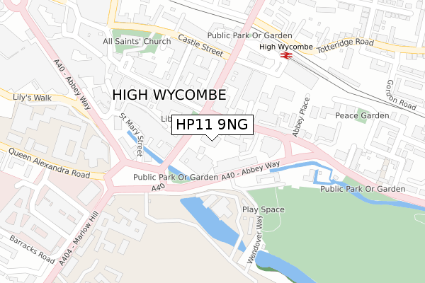 HP11 9NG map - large scale - OS Open Zoomstack (Ordnance Survey)