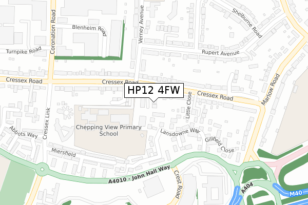 HP12 4FW map - large scale - OS Open Zoomstack (Ordnance Survey) HP12 4FW map - large scale - OS Open Zoomstack (Ordnance Survey)