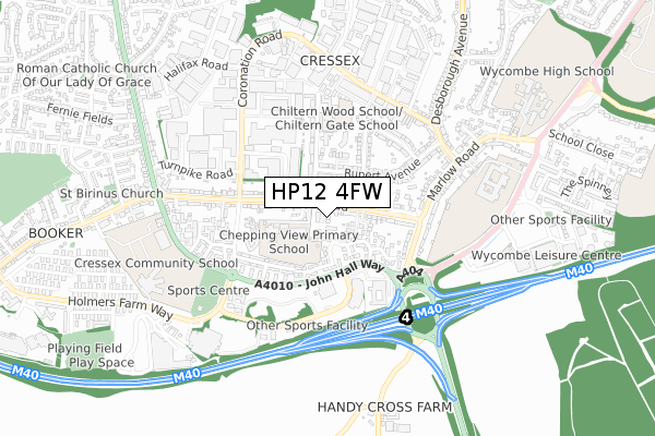 HP12 4FW map - small scale - OS Open Zoomstack (Ordnance Survey) HP12 4FW map - small scale - OS Open Zoomstack (Ordnance Survey)