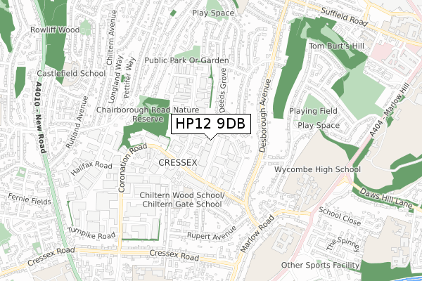 HP12 9DB map - small scale - OS Open Zoomstack (Ordnance Survey) HP12 9DB map - small scale - OS Open Zoomstack (Ordnance Survey)