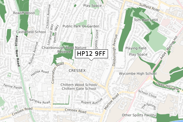 HP12 9FF map - small scale - OS Open Zoomstack (Ordnance Survey) HP12 9FF map - small scale - OS Open Zoomstack (Ordnance Survey)