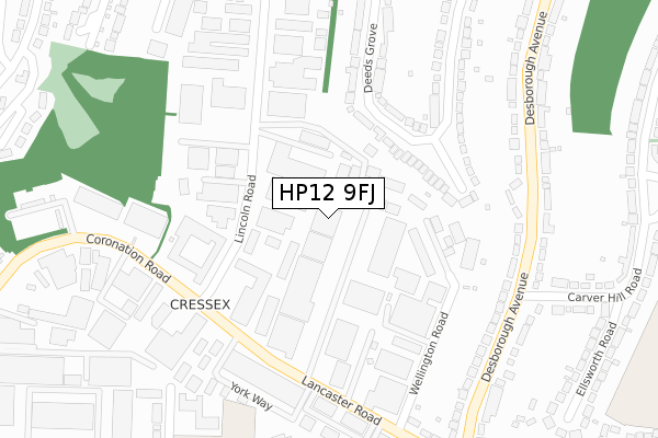 HP12 9FJ map - large scale - OS Open Zoomstack (Ordnance Survey) HP12 9FJ map - large scale - OS Open Zoomstack (Ordnance Survey)
