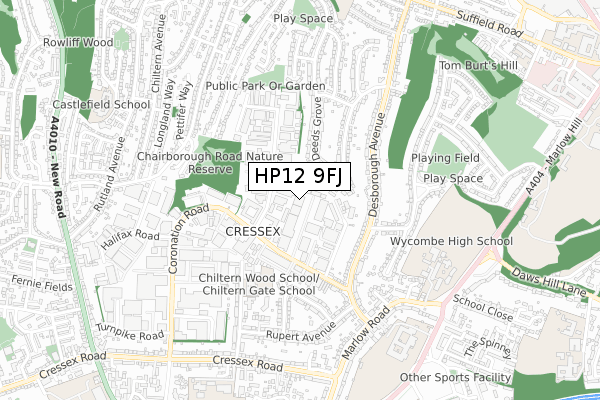 HP12 9FJ map - small scale - OS Open Zoomstack (Ordnance Survey) HP12 9FJ map - small scale - OS Open Zoomstack (Ordnance Survey)